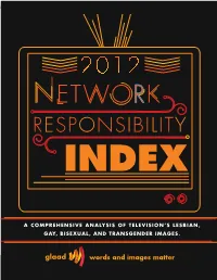 Words and Images Matter NETWORK RESPONSIBILITY INDEX TABLE of CONTENTS