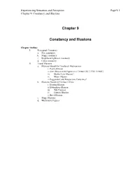 Experiencing Sensation and Perception Page 9.1 Chapter 9: Constancy and Illusions