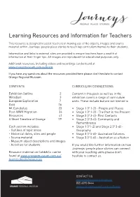Learning Resources and Information for Teachers