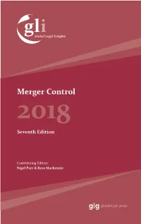 Merger Control 2018 Seventh Edition