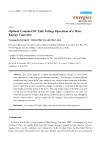 Optimal Constant DC Link Voltage Operation of a Wave Energy Converter