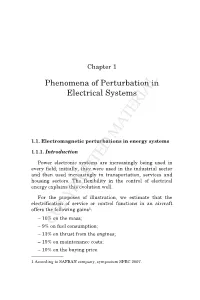 Phenomena of Perturbation in Electrical Systems