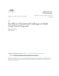 The Effects of Transitional Challenges on Ninth Grade School Dropouts