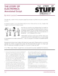 THE STORY of ELECTRONICS: Annotated Script