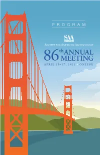 2021 SAA Final Program.Indd
