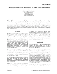 A Monopropellant Milli-Newton Thruster System for Attitude Control of Nanosatellites