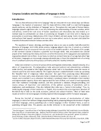 Congress Socialists and the Politics of Language in India Introduction