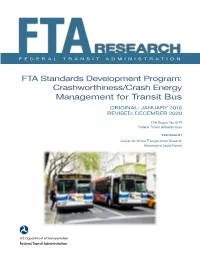 Crashworthiness/Crash Energy Management for Transit Bus ORIGINAL: JANUARY 2018 REVISED: DECEMBER 2020