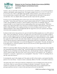 (HSVMA) Veterinary Report on Gestation Crates April 2013