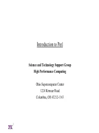 Introduction to Perl