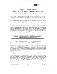 Manganite-Based Devices: Opportunities, Bottlenecks and Challenges