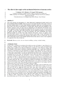 The Effect of Skew Angle on the Mechanical Behaviour of Masonry Arches