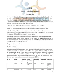 UNIT-1 History of Indian Railways Introduction
