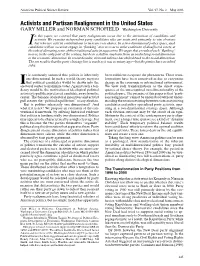 Activists and Partisan Realignment in the United States