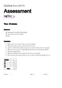 Cyclone Fani Decision Making Exercise