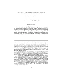 DE-BUGGING OPEN SOURCE SOFTWARE LICENSING Robert W