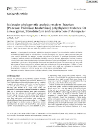 Molecular Phylogenetic Analysis Resolves Trisetum