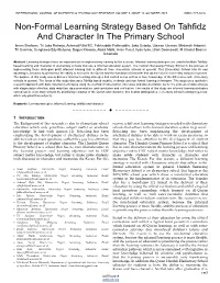 Non-Formal Learning Strategy Based on Tahfidz and Character in The