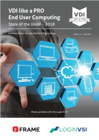 State of the Union - 2018 End User Computing – State of the Union - 2018