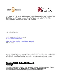 Unpublished Emendations from the Library of Peter Elmsley
