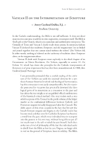 Vatican II on the Interpretation of Scripture