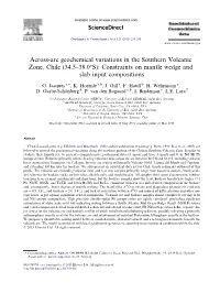 Across-Arc Geochemical Variations in the Southern Volcanic Zone, Chile (34.5–38.0°S): Constraints on Mantle Wedge and Slab Input Compositions