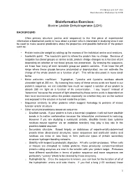 Bioinformatics Exercises: Bovine Lactate Dehydrogenase (LDH)