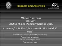 Impacts and Asteroids Olivier Barnouin