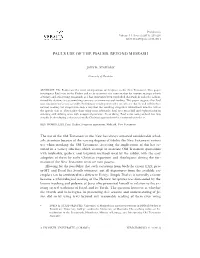 Paul's Use of the Psalms. Beyond Midrash