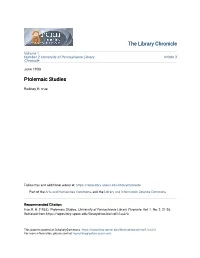 Ptolemaic Studies