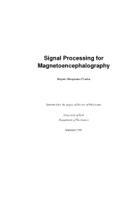 Signal Processing for Magnetoencephalography