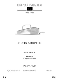 Texts Adopted