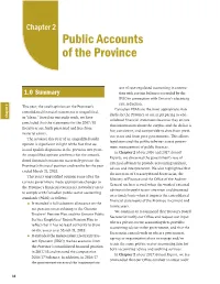 Chapter 2: Public Accounts of the Province