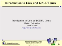 Introduction to Unix / Linux