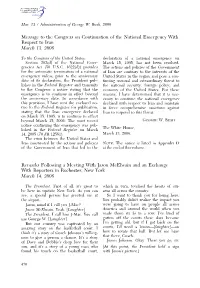 Message to the Congress on Continuation of the National Emergency with Respect to Iran March 13, 2006
