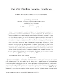 One-Way Quantum Computer Simulation