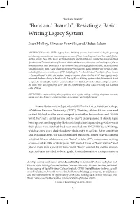 Resisting a Basic Writing Legacy System