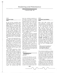 Scattering and Polarization