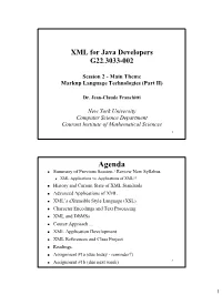 Session 2: Markup Language Technologies