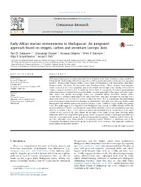 Early Albian Marine Environments in Madagascar: an Integrated Approach Based on Oxygen, Carbon and Strontium Isotopic Data