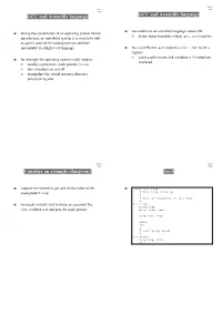 GCC and Assembly Language GCC and Assembly Language