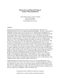 Human Powered Hydrofoil Design & Analytic Wing Optimization