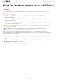 Mouse Gba Conditional Knockout Project (CRISPR/Cas9)