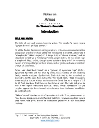 Notes on Amos 202 1 Edition Dr