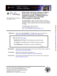 Polymorphisms on Signaling Lipid a Acylation State and TLR4