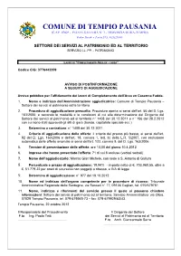 Comune Di Tempio Pausania (C.A.P