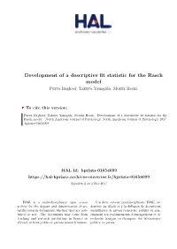 Development of a Descriptive Fit Statistic for the Rasch Model Purya Baghaei, Takuya Yanagida, Moritz Heene