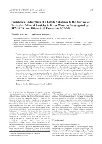 Enrichment Adsorption of a Labile Substance to the Surface of Particular Mineral Particles in River Water As Investigated by SEM-EDX and Dilute-Acid Extraction/ICP-MS