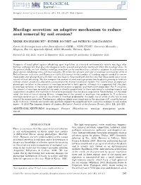 Mucilage Secretion: an Adaptive Mechanism to Reduce Seed Removal by Soil Erosion?