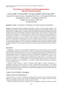 The Influence of Typhoon on the Guangdong Power Grid and Countermeasures
